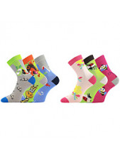 Lonka WOODIK dětské ponožky - balení 3 páry v barevném mixu